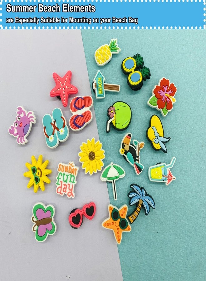 HYTYQDAFA 20PCS Beach Charms for Bogg Bag, Hawaii Accessories With Sturdy Clips for Totes, Rubber Bag Accessories, Decoration Charms for Girls Women - Image 4